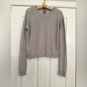 Handmade Italian Cashmere Cotton Linen Blend Sweater Grey Women’s S Delicate